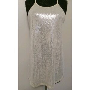 Torrid Women Gold Sequin‎ Cami Clubwear Stretch Tank Top Blouse Size 0 (Large)